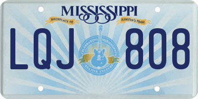 MS license plate LQJ808