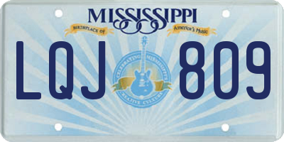 MS license plate LQJ809