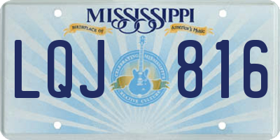 MS license plate LQJ816