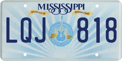 MS license plate LQJ818