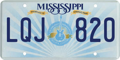 MS license plate LQJ820