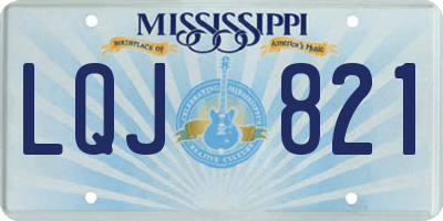 MS license plate LQJ821