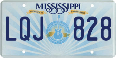 MS license plate LQJ828