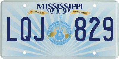 MS license plate LQJ829