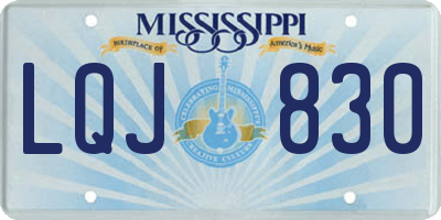 MS license plate LQJ830