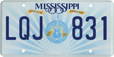MS license plate LQJ831