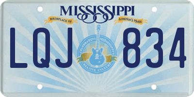 MS license plate LQJ834