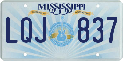 MS license plate LQJ837