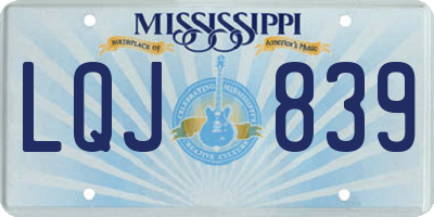 MS license plate LQJ839