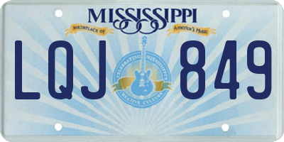 MS license plate LQJ849