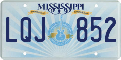 MS license plate LQJ852