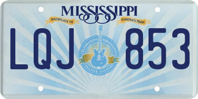 MS license plate LQJ853