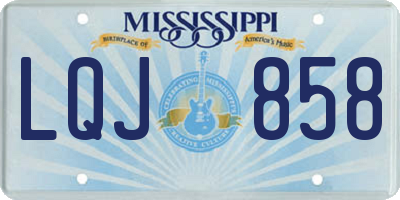MS license plate LQJ858
