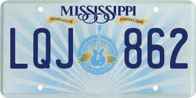 MS license plate LQJ862