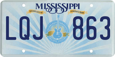 MS license plate LQJ863