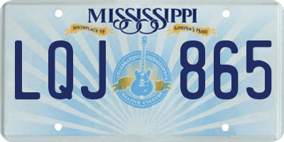MS license plate LQJ865
