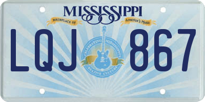 MS license plate LQJ867