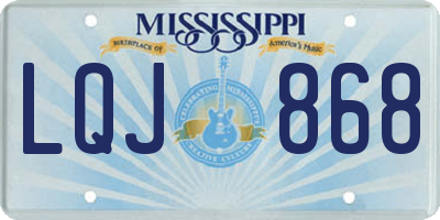 MS license plate LQJ868
