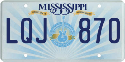 MS license plate LQJ870