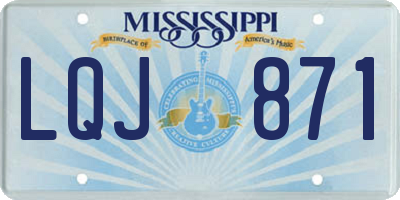 MS license plate LQJ871