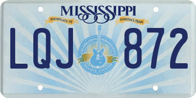 MS license plate LQJ872