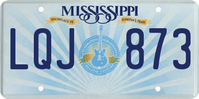 MS license plate LQJ873