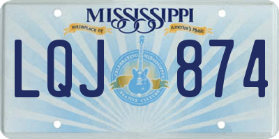 MS license plate LQJ874