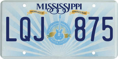MS license plate LQJ875