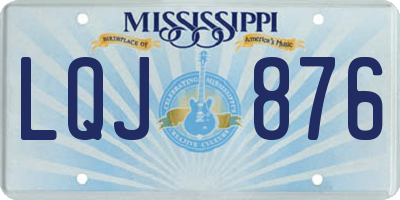 MS license plate LQJ876