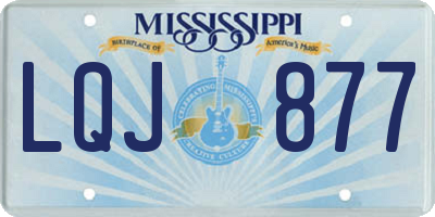 MS license plate LQJ877
