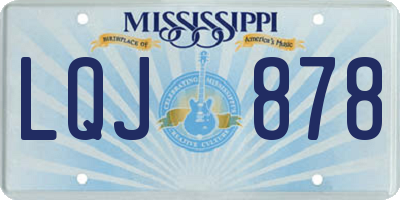 MS license plate LQJ878