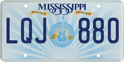 MS license plate LQJ880