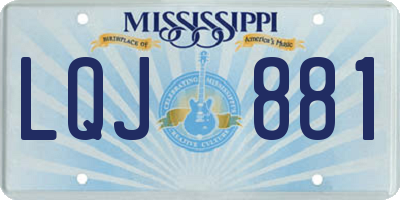 MS license plate LQJ881