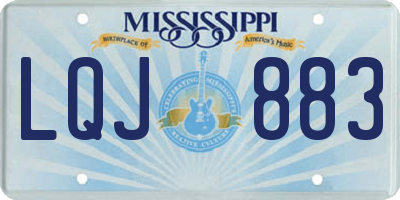 MS license plate LQJ883
