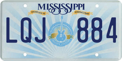 MS license plate LQJ884