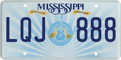 MS license plate LQJ888