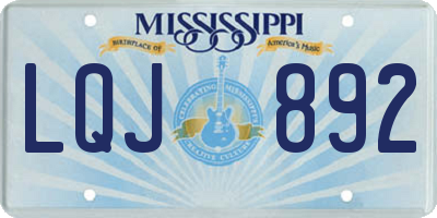 MS license plate LQJ892