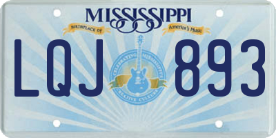 MS license plate LQJ893