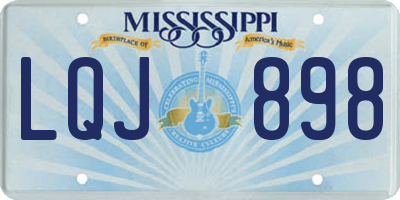 MS license plate LQJ898