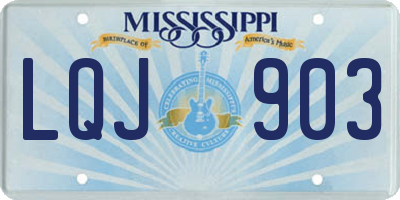 MS license plate LQJ903