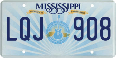 MS license plate LQJ908