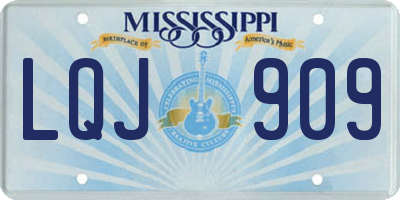 MS license plate LQJ909