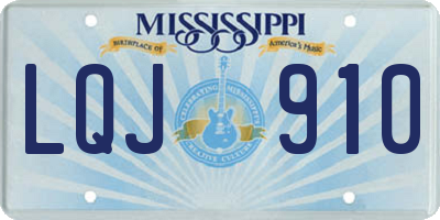 MS license plate LQJ910
