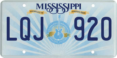 MS license plate LQJ920