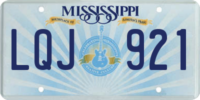 MS license plate LQJ921