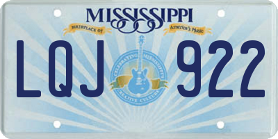 MS license plate LQJ922