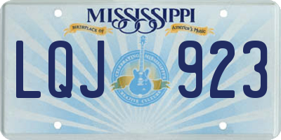 MS license plate LQJ923