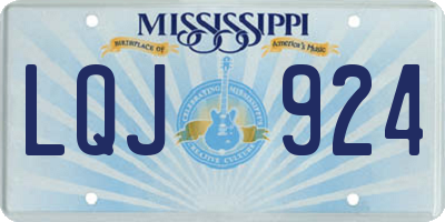 MS license plate LQJ924