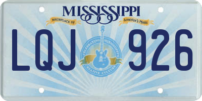 MS license plate LQJ926