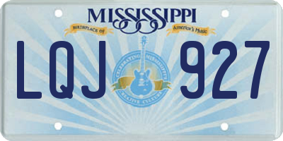 MS license plate LQJ927